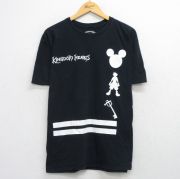 XL★古着 半袖 Tシャツ メンズ ゲーム ディズニー キングダムハーツ 大きいサイズ コットン クルーネック 黒【spe】 26mar19