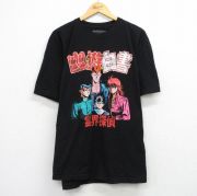 XL★古着 半袖 Tシャツ メンズ アニメ 幽遊白書 大きいサイズ コットン クルーネック 黒【spe】 26mar19