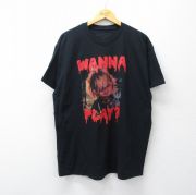 XL★古着 半袖 Tシャツ メンズ 映画 チャッキー コットン クルーネック 黒【spe】 26mar26