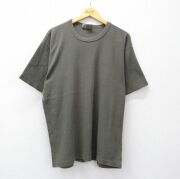 XL★古着 EMS 半袖 Tシャツ メンズ 無地 コットン クルーネック カナダ製 緑系【spe】 26apr18