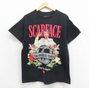 L★古着 半袖 Tシャツ メンズ 映画 スカーフェイス コットン ブラック【spe】 26may27
