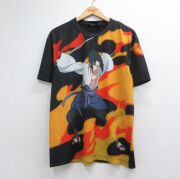 L★古着 半袖 Tシャツ メンズ アニメ ナルト疾風伝 クルーネック ブラック【spe】 26jun25