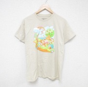 M★古着 半袖 Tシャツ メンズ ゲーム ニンテンドー 星のカービィ コットン クルーネック ベージュ カーキ 【spe】 25jul17 中古