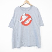 XL★古着 半袖 Tシャツ メンズ 映画 ゴーストバスターズ 大きいサイズ クルーネック グレー 霜降り 【spe】 25aug13 中古