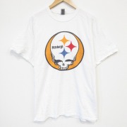 XL★古着 半袖 Tシャツ メンズ NFL ピッツバーグスティーラーズ グレイトフルデッド コットン クルーネック 白 ホワイト 【spe】 25sep05 中古