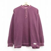 XL★古着 リーバイス Levis 長袖 ビンテージ Tシャツ メンズ 00年代 00s 無地 コットン ヘンリーネック 紫 パープル 【spe】 25jul22 中古