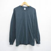 XL★古着 長袖 ビンテージ Tシャツ メンズ 00年代 00s 無地 大きいサイズ クルーネック 濃グレー 霜降り 【spe】 25aug06 中古