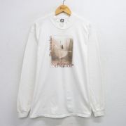 L★古着 長袖 ビンテージ Tシャツ メンズ 90年代 90s バレエ 女の子 コットン クルーネック 白 ホワイト 【spe】 25aug06 中古