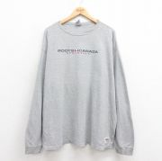 XL★古着 ROOTS 長袖 ビンテージ Tシャツ メンズ 00年代 00s ビッグロゴ 大きいサイズ クルーネック カナダ製 グレー 霜降り 【spe】 25aug12 中古