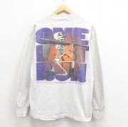 XL★古着 長袖 ビンテージ Tシャツ メンズ 90年代 90s スケルトン コットン モックネック ハイネック USA製 グレー 霜降り 【spe】 25aug21 中古
