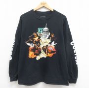 L★古着 長袖 ヒップホップ ラップ Tシャツ メンズ ミーゴス MIGOS コットン クルーネック 黒 ブラック 【spe】 25aug22 中古
