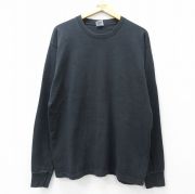 XL★古着 BVD 長袖 ビンテージ Tシャツ メンズ 90年代 90s 無地 大きいサイズ コットン クルーネック USA製 黒 ブラック 【spe】 25aug28 中古