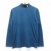M★古着 長袖 ビンテージ Tシャツ メンズ 90年代 90s ディズニー DISNEY ミッキー MICKEY MOUSE モックネック ハイネック 紺系 ネイビー 【spe】 25aug29 中古