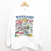 M★古着 ヘインズ Hanes 長袖 ビンテージ Tシャツ メンズ 90年代 90s WAYLAND コットン クルーネック 白 ホワイト 【spe】 25aug29 中古