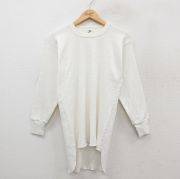 M★古着 ヘインズ Hanes 長袖 ビンテージ サーマル Tシャツ メンズ 80年代 80s 無地 ロング丈 クルーネック 白 ホワイト 【spe】 25sep26 中古