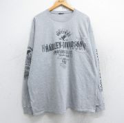 XL★古着 ハーレーダビッドソン Harley Davidson 長袖 Tシャツ メンズ 胸ポケット付き 缶 ロチェスター 大きいサイズ クルーネック グレー 霜降り 【spe】 25oct27 中古