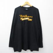 XL★古着 ラルフローレン ポロジーンズ 長袖 ブランド Tシャツ メンズ ビッグロゴ 大きいサイズ コットン 黒【spe】 26mar13