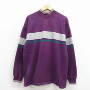 L★古着 エルエルビーン 長袖 ビンテージ Tシャツ メンズ 80年代 80s モックネック ハイネック USA製 紫【spe】 26mar21