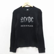 M★古着 長袖 ビンテージ ロック バンド サーマル Tシャツ メンズ 00年代 00s AC/DC コットン クルーネック 黒【spe】 26apr06