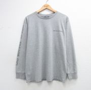 XL★古着 ラルフローレン ポロジーンズ 長袖 ブランド Tシャツ メンズ ビッグロゴ クルーネック グレー 霜降り【spe】 26apr21