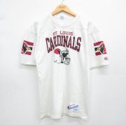 M★古着 チャンピオン champion 半袖 ビンテージ フットボール Tシャツ メンズ 80年代 80s セントルイスカージナルス クルーネック USA製 白【spe】 26may02
