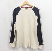 L★古着 ラルフローレン ポロジーンズ 長袖 ブランド サーマル Tシャツ メンズ ワンポイントロゴ コットン ラグラン 薄ベージュ【spe】 26may11