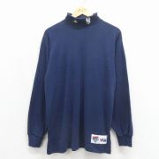 XL★古着 マジェスティック 長袖 ビンテージ Tシャツ メンズ 90年代 90s MLB ニューヨークヤンキース タートルネック ハイネック USA製 紺 メジャーリーグ ベースボール 野球【spe】 26may11