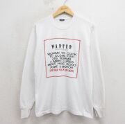 L★古着 長袖 ビンテージ Tシャツ メンズ 80年代 80s メッセージ クルーネック USA製 ホワイト【spe】 26may19