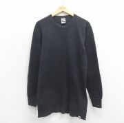 M★古着 カーハート 長袖 サーマル Tシャツ メンズ 無地 ロング丈 コットン クルーネック USA製 ブラック【spe】 26jun09