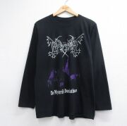 L★古着 長袖 ロック バンド Tシャツ メンズ メイヘム クルーネック ブラック【spe】 26jun18