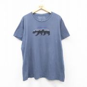 XL★古着 パタゴニア patagonia 半袖 ブランド Tシャツ メンズ クマ 大きいサイズ オーガニック コットン クルーネック USA製 薄紺 ネイビー 【spe】 25aug26 中古