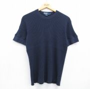 M★古着 ラルフローレン 半袖 ブランド サーマル Tシャツ メンズ 90年代 90s 無地 コットン クルーネック ネイビー【spe】 26may21