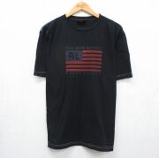 XL★古着 ラルフローレン ポロジーンズ 半袖 ブランド Tシャツ メンズ ビッグロゴ 星条旗 コットン クルーネック ブラック【spe】 26jun03
