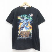 L★古着 半袖 ロック バンド Tシャツ メンズ ザヘラメガツアー グリーンデイ フォールアウトボーイ ウィーザー コットン クルーネック 黒 ブラック 【spe】 25aug04 中古