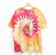 XL★古着 半袖 ロック バンド Tシャツ メンズ グレイトフルデッド 大きいサイズ コットン オレンジ 【spe】 25aug05 中古