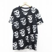 XL★古着 半袖 ロック バンド Tシャツ メンズ ミスフィッツ 大きいサイズ コットン クルーネック 黒 ブラック 【spe】 25aug08 中古