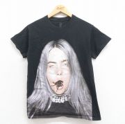 S★古着 半袖 ロック バンド Tシャツ メンズ ビリーアイリッシュ コットン クルーネック 黒 ブラック 【spe】 25aug18 中古