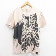 XL★古着 半袖 ロック バンド Tシャツ メンズ アベンジドセブンフォールド アヴェンジドセヴンフォールド コットン クルーネック 薄ベージュ カーキ 【spe】 25aug21 中古