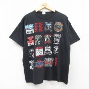 XL★古着 半袖 ロック バンド Tシャツ メンズ AC/DC コットン クルーネック 黒 ブラック 【spe】 25aug28 中古