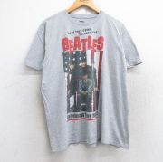 XL★古着 半袖 ロック バンド Tシャツ メンズ ビートルズ The Beatles クルーネック グレー 霜降り 【spe】 25aug28 中古