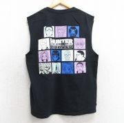 M★古着 ノースリーブ Tシャツ メンズ アニメ ハンターハンター 幻影旅団 クルーネック 黒 ブラック 【spe】 25jul17 中古