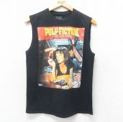 S★古着 ノースリーブ Tシャツ メンズ 映画 パルプフィクション コットン クルーネック 黒 ブラック 【spe】 25jul17 中古
