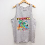 L★古着 チャンピオン champion ビンテージ タンクトップ メンズ 80年代 80s ワニ サーフィン ハチハチワンツー クルーネック USA製 グレー 霜降り 【spe】 25jul17 中古