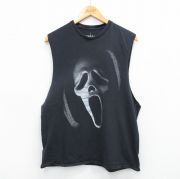 L★古着 ノースリーブ Tシャツ メンズ 映画 スクリーム コットン クルーネック 黒 ブラック 【spe】 25jul19 中古