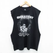 XL★古着 ノースリーブ ビンテージ ロック バンド Tシャツ メンズ 00年代 00s マイケルジャクソン 大きいサイズ コットン クルーネック 黒 ブラック 【spe】 25jul22 中古