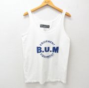 M★古着 b.u.m equipment ビンテージ タンクトップ メンズ 90年代 90s ビッグロゴ コットン クルーネック USA製 白 ホワイト 【spe】 25jul23 中古