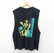 XL★古着 ノースリーブ ヒップホップ ラップ Tシャツ メンズ アイスキューブ コットン クルーネック 黒 ブラック 【spe】 25aug13 中古