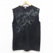 M★古着 ハーレーダビッドソン Harley Davidson ビンテージ ノースリーブ Tシャツ メンズ 00年代 00s スカル 胸ポケット付き USA製 黒 ブラック 【spe】 25aug13 中古