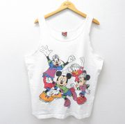 XL★古着 ビンテージ タンクトップ メンズ 90年代 90s ディズニー ミッキー グーフィー ドナルド 白【spe】 26mar27