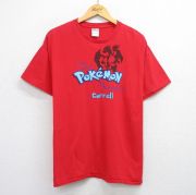 XL★古着 半袖 ビンテージ Tシャツ メンズ 00年代 00s アニメ ポケットモンスター ヒトカゲ リザード リザードン 大きいサイズ コットン クルーネック 赤 レッド 【spe】 25jul17 中古